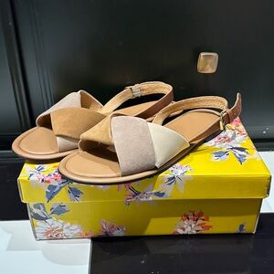 JOULES Stylish Tan and Cream Women's Sandals